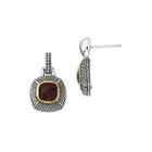 Shey Couture Genuine Garnet Sterling Silver With Gold-tone Flash Gold-plated Earrings