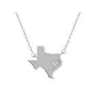 Diamond Accent Sterling Silver Texas Pendant Necklace