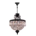Enfield Collection 6 Light Mini Flemish Brass Finish And Clear Crystal Chandelier