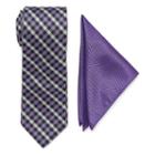 U.s. Polo Assn. Check Tie And Solid Pocket Square Set