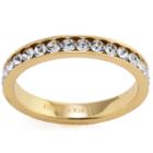 Silver Treasures Womens Clear 14k Gold Over Silver Eternity Band