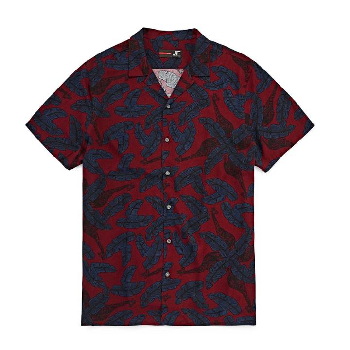 Jf J.ferrar Casualization Short Sleeve Camp Shirt-slim