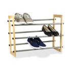 Sunbeam 3-tier Expandable Wood-paneled Shoe Rack