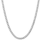 14k White Gold Semisolid Curb 16 Inch Chain Necklace