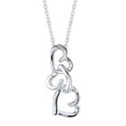 Footnotes Sterling Silver Openwork Triple-heart Pendant Necklace