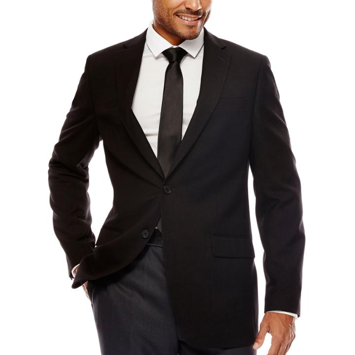 Claiborne Navy Solid Jacket - Classic Fit