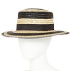 Studio 36 Striped Boater Brim Hat