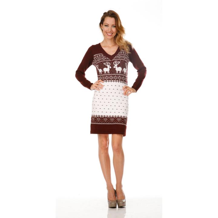 White Mark Holiday Sweater Dress