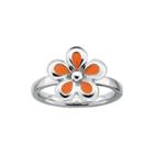 Personally Stackable Sterling Silver Orange Flower Stackable Ring