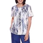 Alfred Dunner Short-sleeve Animal-print Top