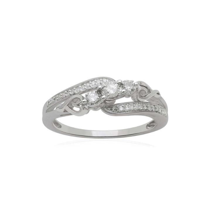 Hallmark Diamonds 1/5 Ct. T.w. Diamond Heart Sterling Silver Ring