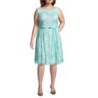 Danny & Nicole Sleeveless Floral Fit & Flare Belted Dress - Plus