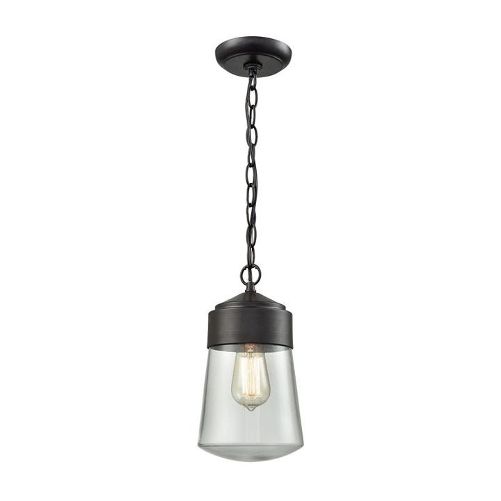 Mullen Gate 1-light Outdoor Pendant In Oil Rubbed Bronze With Clear Glass