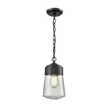 Mullen Gate 1-light Outdoor Pendant In Oil Rubbed Bronze With Clear Glass