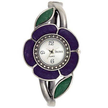 Decree Fashion Hinged Cuff Flower Watch