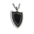 Men's Cubic Zirconia Two-tone Stainless Steel Shield Pendant