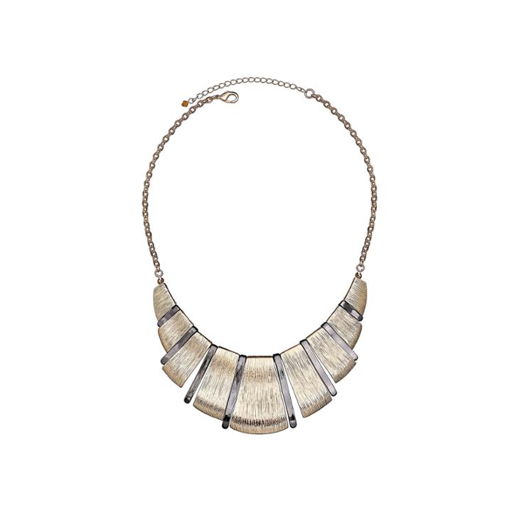 Bold Elements&trade; Mixed-metal Textured Collar Necklace