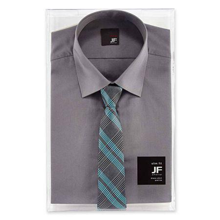 Jf J. Ferrar Slim-fit Shirt And Tie Box Set