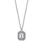 1928 Jewelry Crystal Silver-tone Drop Pendant Necklace