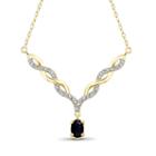 Womens Diamond Accent Genuine Blue Sapphire 14k Gold Over Silver Y Necklace