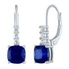 Lab Created Blue Sapphire Sterling Silver 18mm Stud Earrings