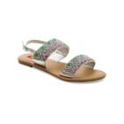 Unionbay Beaded Double Band Slingback Flat Sandals
