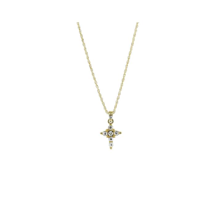 1928 Religious Jewelry Womens Clear 14k Gold Over Brass Pendant Necklace
