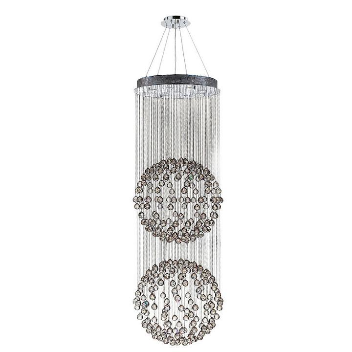Saturn Collection 9 Light 2-tier Chrome Finish Andclear Crystal Galaxy Chandelier