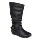 Journee Collection Shelley 5 Buckle-accented Slouch Boots