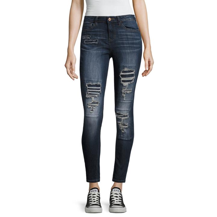 Vanilla Star Destructed Skinny Fit Jeans-juniors