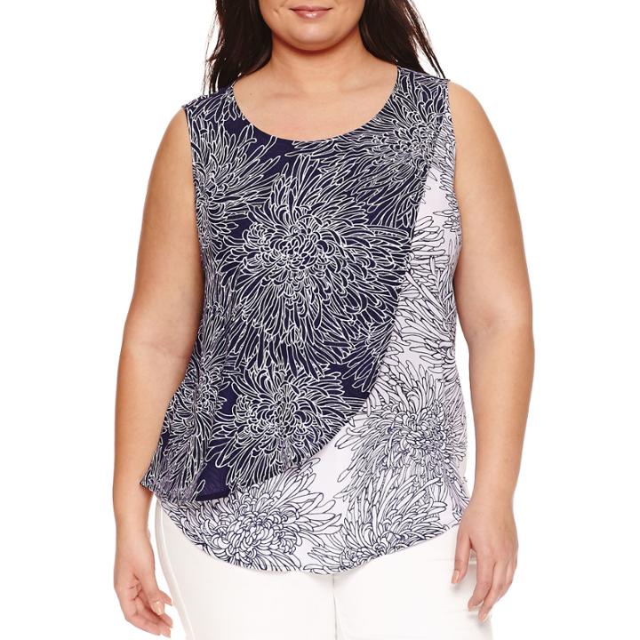 Liz Claiborne Woven Tank Top-plus
