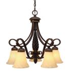 Torbellino 5-light Nook Chandelier In Cordoban Bronze With Remolino Glass