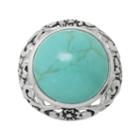 Simulated Round Turquoise Filigree Ring