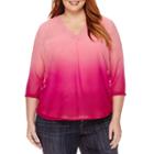 Liz Claiborne 3/4-sleeve Blouse - Plus