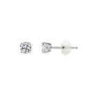 Swarovski White Zirconia 4mm Round Stud Earrings