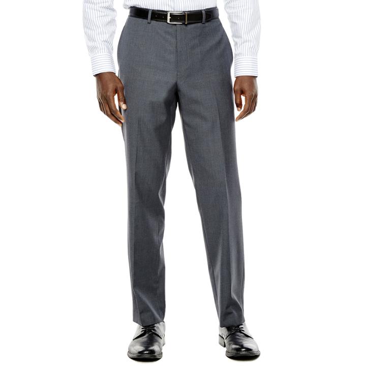 Collection By Michael Strahan Gray Weave Flat-front Suit Pants - Classic Fit