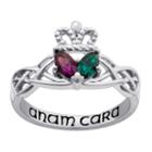 Personalized Sterling Silver Couples Claddagh Celtic Knot Ring