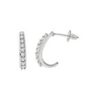 1/4 Ct. T.w. White Diamond Sterling Silver Hoop Earrings