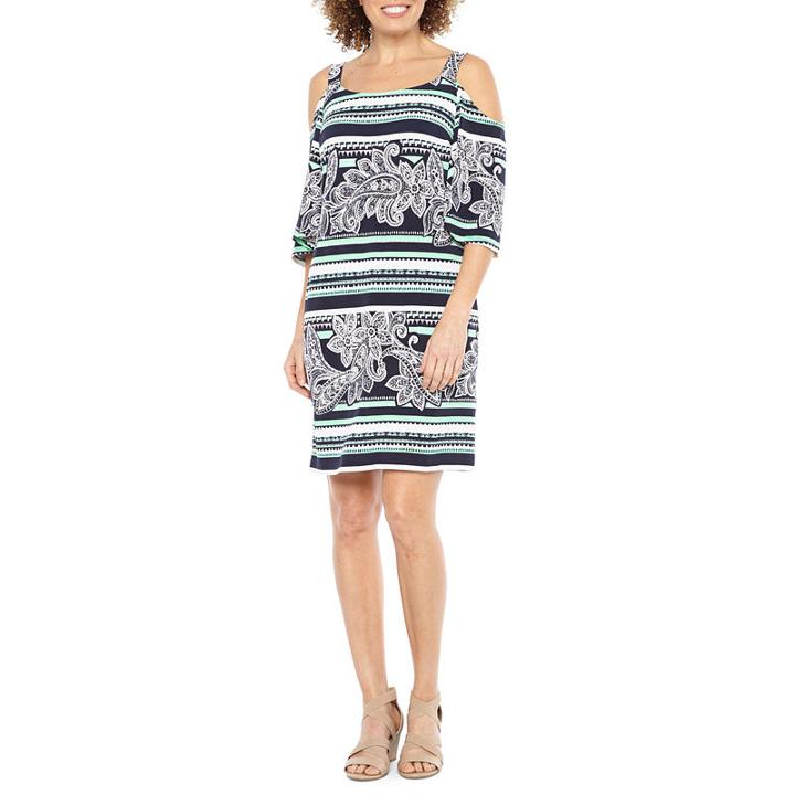 Robbie Bee 3/4 Sleeve Shift Dress