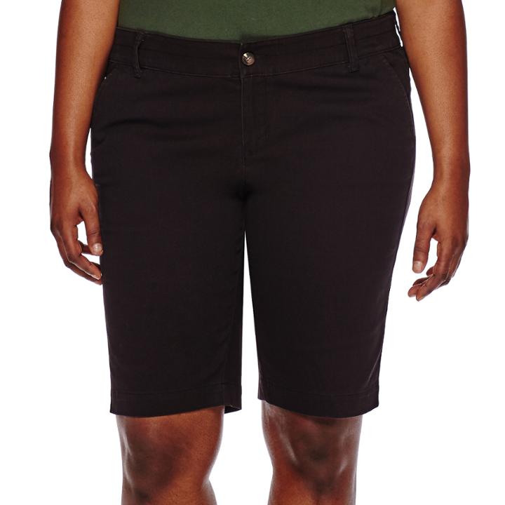 Arizona 11 Woven Bermuda Shorts-juniors Plus
