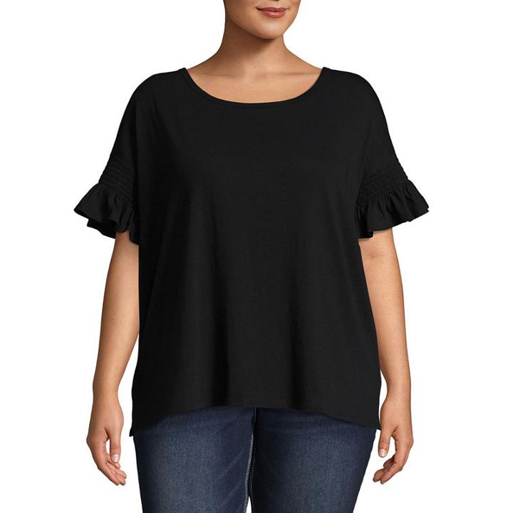 A.n.a Short Sleeve Scoop Neck T-shirt - Plus