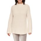 Sag Harbor Long Sleeve Mockneck Shaker Stitch Sweater