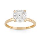 Womens 4 Ct. T.w. Asscher White Cubic Zirconia 10k Gold Solitaire Ring