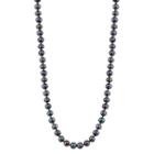 Womens 5mm Black Cultured Freshwater Pearls Strand Necklace