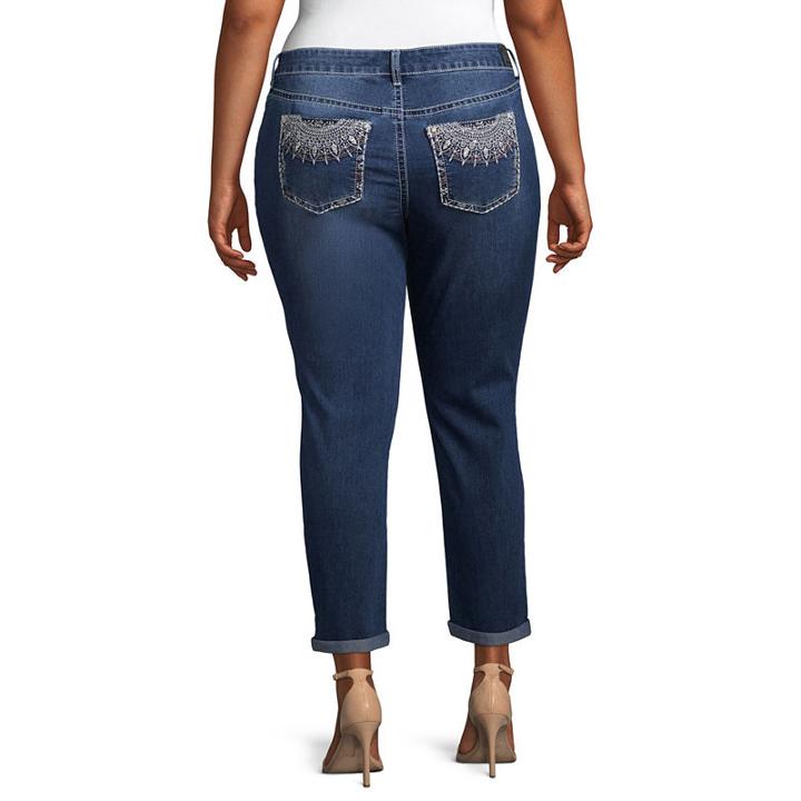 Love Indigo Cropped Bling Denim - Plus