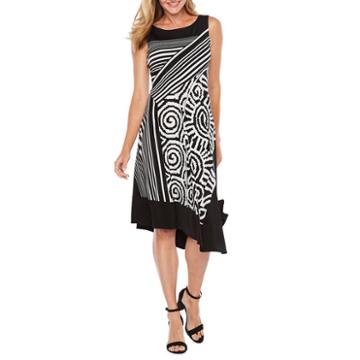 Rabbit Rabbit Rabbit Design Sleeveless Stripe A-line Dress