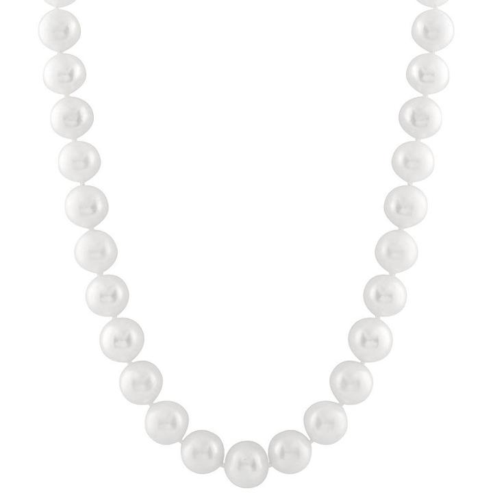 Splendid Pearls Womens 8mm White Cultured Freshwater Pearls Strand Necklace