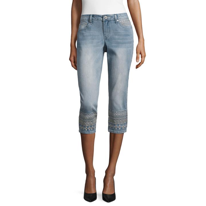 Love Indigo Embroidered Leg Capris