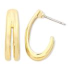 Liz Claiborne Gold-tone C-hoop Earrings