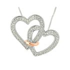 1/3 Ct. T.w. Diamond Connected Double Heart Pendant Necklace